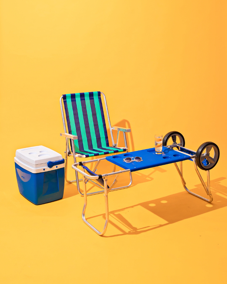 Com o Carrinho de Praia fica mais fácil levar tudo.